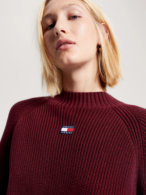 Tommy Jeans dámsky vínový sveter - S (XJS)