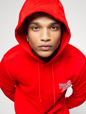 Tommy Jeans pánska červená mikina - XXL (XNL)
