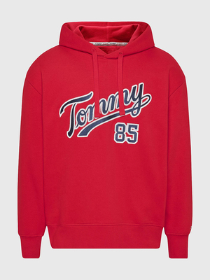 Tommy Jeans pánska červená mikina COLLEGE 85 - S (XNL)