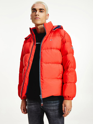 Tommy Jeans pánska červená zimná bunda - L (XNL)