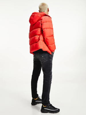 Tommy Jeans pánska červená zimná bunda - L (XNL)