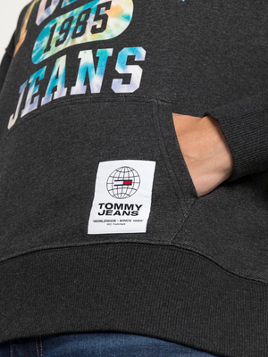 Tommy Jeans pánska tmavošedá mikina COLLEGE TIE DYE - S (BDS)