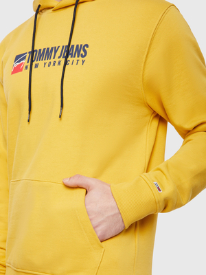 Tommy Jeans pánska žltá mikina - XL (ZFZ)