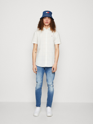 Tommy Jeans pánska biela košeľa s krátkym rukávom - M (YBH)