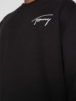 Tommy Jeans pánska čierna mikina SIGNATURE CREW - S (BDS)