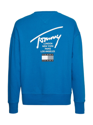 Tommy Jeans pánska modrá mikina MODERN ESSENTIAL SIG CREW - L (C22)