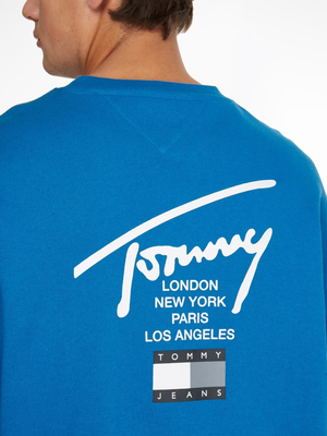 Tommy Jeans pánska modrá mikina MODERN ESSENTIAL SIG CREW - S (C22)