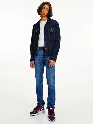 Tommy Jeans pánska tmavomodrá džínsová bunda - L (1BZ)