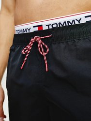 Tommy Jeans pánske čierne plavky MEDIUM Drawstring - S (BDS)