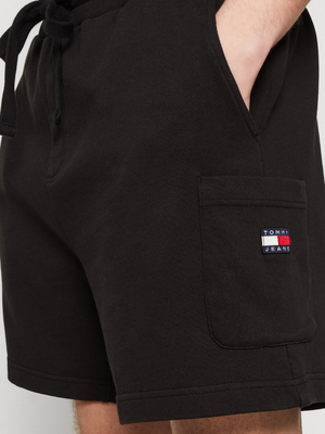 Tommy Jeans pánske čierne teplákové šortky - L (BDS)