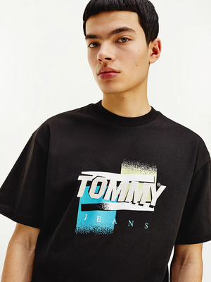 Tommy Jeans pánske čierne tričko GRAPHIC TEE - M (BDS)