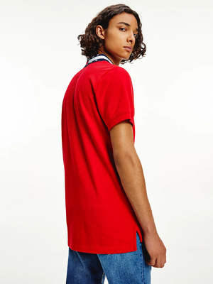 Tommy Jeans pánske červené polo tričko - M (XNL)