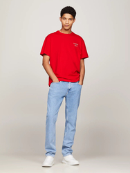 Tommy Jeans pánske červené tričko - M (XNL)