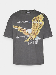 Tommy Jeans pánske šedé tričko VINTAGE EAGLE - M (PUB)