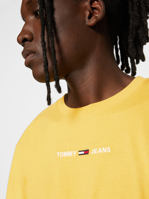 Tommy Jeans pánske žlté tričko - S (ZFZ)