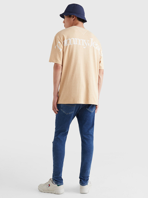 Tommy Jeans pánske béžové tričko - M (AB4)