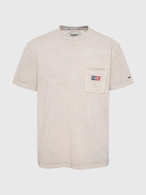 Tommy Jeans pánske béžové tričko - M (RAZ)