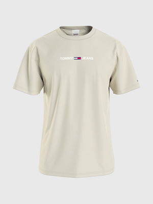 Tommy Jeans pánske béžové tričko - XL (ACM)