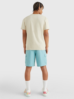 Tommy Jeans pánske béžové tričko - XL (ACM)