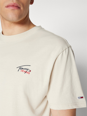 Tommy Jeans pánske béžové tričko - XL (ACG)