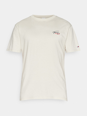Tommy Jeans pánske béžové tričko - XL (ACG)