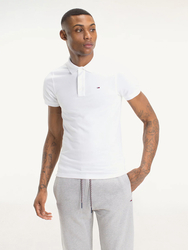 Tommy Jeans pánske biele polo tričko - S (100)
