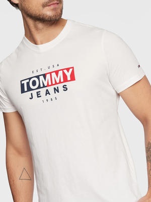 Tommy Jeans pánske biele tričko ENTRY FLAG - XXL (YBR)