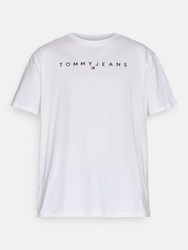 Tommy Jeans pánske biele tričko LINEAR LOGO - S (YBR)