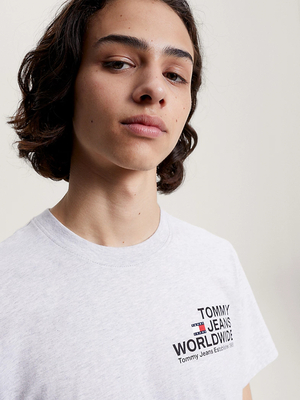 Tommy Jeans pánske biele tričko - XL (YBR)