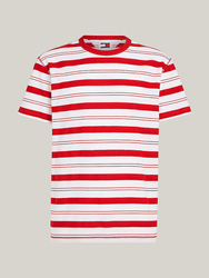 Tommy Jeans pánske bielo-červené tričko - L (XNL)