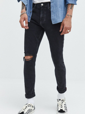 Tommy Jeans pánske čierne džínsy SCANTON - 31/32 (1BZ)