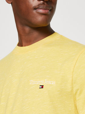 Tommy Jeans pánske melírované žlté tričko - S (ZGQ)
