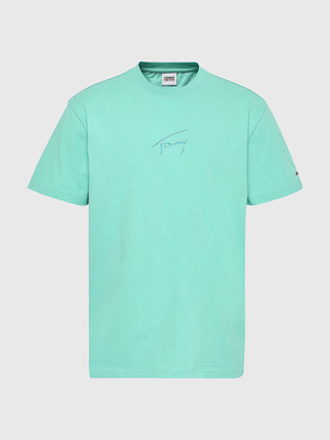 Tommy Jeans pánske zelené tričko SIGNATURE  - L (L67)