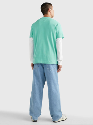 Tommy Jeans pánske zelené tričko SIGNATURE  - L (L67)