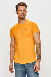 Tommy Jeans pánske oranžové tričko SLIM JASPO - L (ZNA)