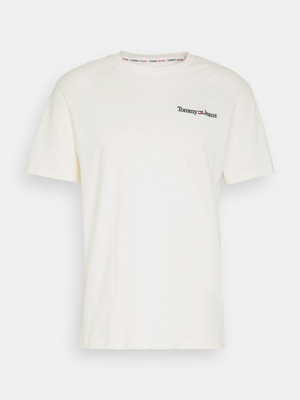 Tommy Jeans pánske smotanové tričko - XL (YBH)