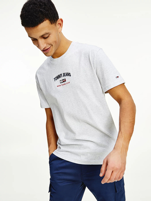 Tommy Jeans pánske svetlosivé tričko - M (PJ4)