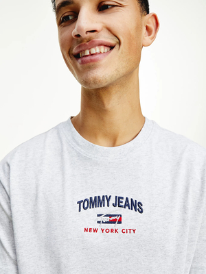 Tommy Jeans pánske svetlosivé tričko - M (PJ4)