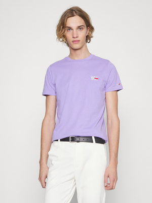 Tommy Jeans pánske svetlofialové tričko CHEST LOGO - S (VLK)