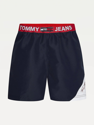 Tommy Jeans pánske tmavomodré plavky SF MEDIUM Drawstring - S (DW5)