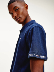 Tommy Jeans pánske tmavomodré polo tričko - M (DMN)