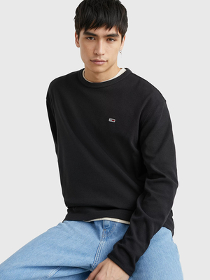 Tommy Jeans pánsky čierny tenký sveter - XL (BDS)