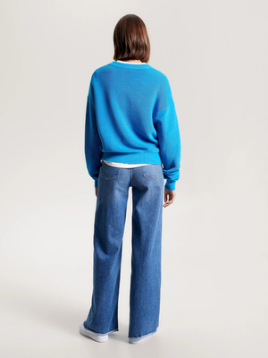 Tommy Hilfiger dámsky modrý sveter - L (CZU)