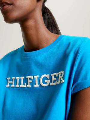 Tommy Hilfiger dámske modré tričko - L (CZU)