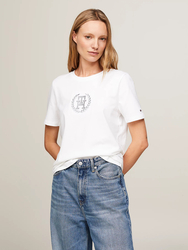 Tommy Hilfiger dámske biele tričko - XS (YCF)