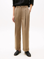 Tommy Hilfiger dámske khaki nohavice - 34/R (GW9)