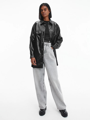 Calvin Klein dámska čierna oversized košeľa - S (BEH)