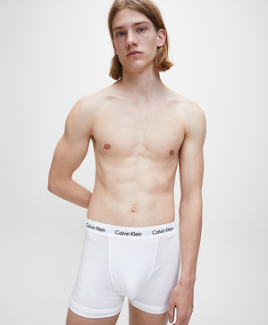 Calvin Klein pánske biele boxerky 3 pack - S (100)