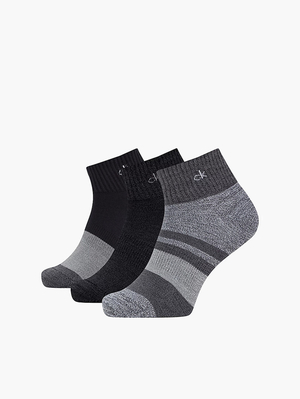 Calvin Klein pánske šedo čierne ponožky 3pack - ONE (001)