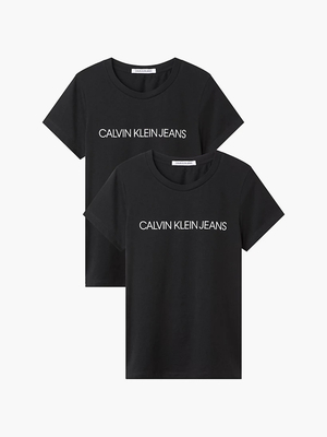 Calvin Klein dámske čierne tričká 2 pack - XS (BEH)